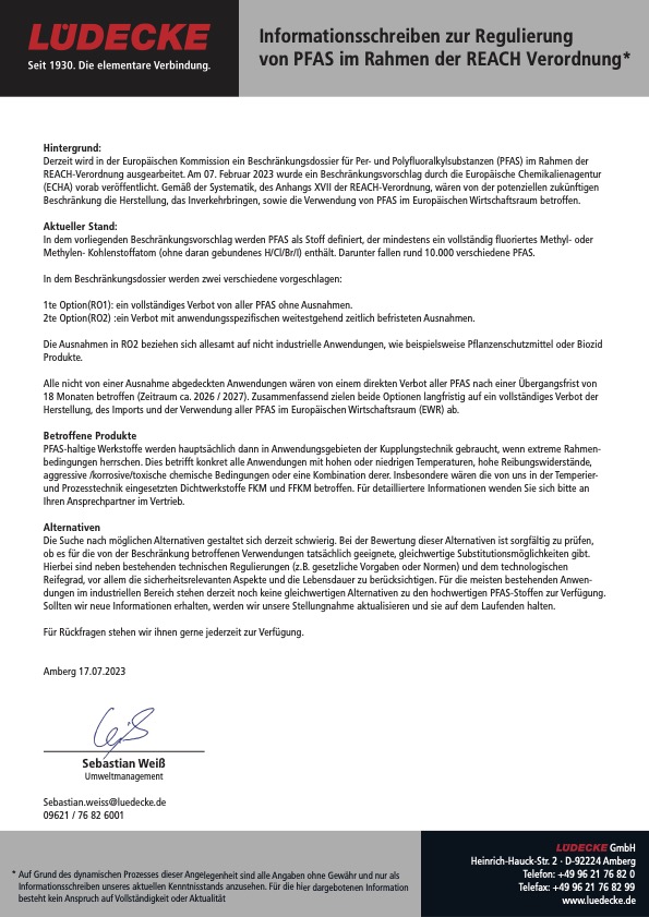 Bild Stellungnahme PFAS Firma Lüdecke 